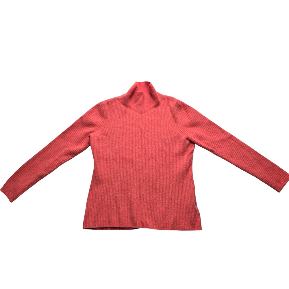Alex Marie 100% Cashmere Felted Turtleneck Sweater Coral Girls L - Picture 1 of 7